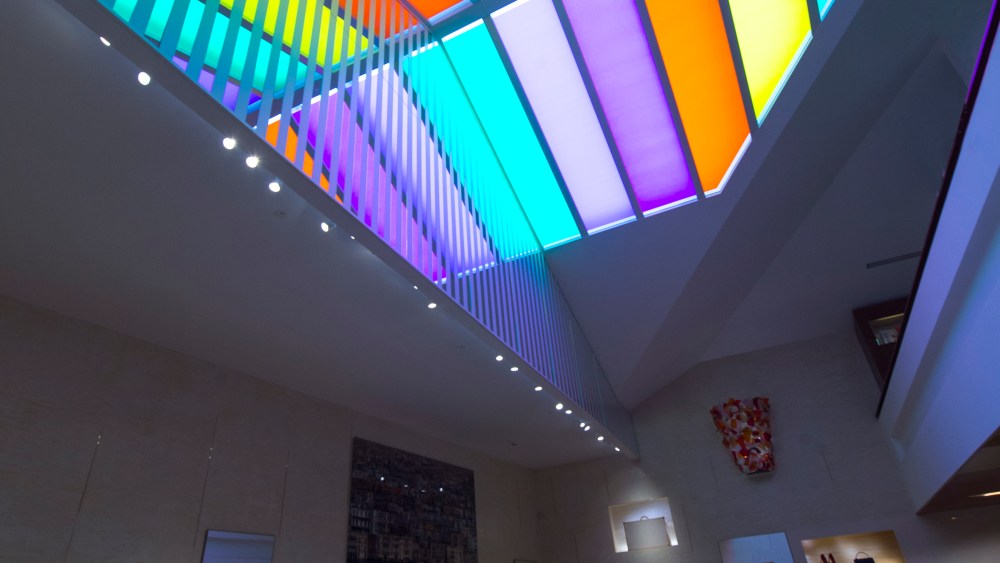 Daniel Buren’s “Observatory of Light” at the exhibit “Fondation Louis Vuitton Building in Paris by Frank Gehry.”