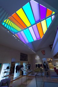 Daniel Buren’s “Observatory of Light” at the exhibit “Fondation Louis Vuitton Building in Paris by Frank Gehry.”