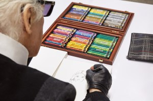 Karl Lagerfeld at work.