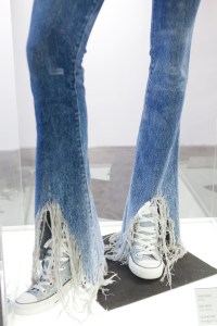 Frayed hem at 'Hemotion' by Jeanologia and François Girbaud