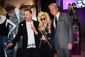 David Furnish, Lady Gaga and Macy's ceo Terry Lundgren