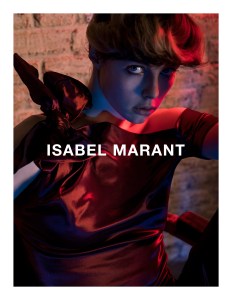 A visual from the Isabel Marant Fall 2016 ad campaign, featuring Edie Campbell