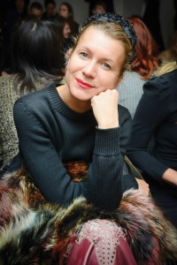 Natalie Joos at the Dion Lee fall 2014 show, February 2014.