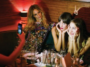 Alexa Chung and Harley Viera-Newton at the Solid & Striped x Poppy Delevingne dinner, November 2014.