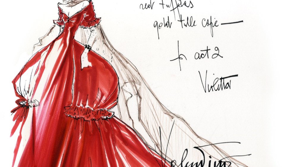 Costume sketch: Violetta by Valentino Garavani