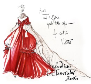 Costume sketch: Violetta by Valentino Garavani