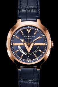 The Louis Vuitton Voyager watch in pink gold
