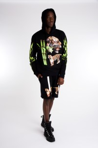 A look from the Marcelo Burlon X Tyga Capsule Collection
