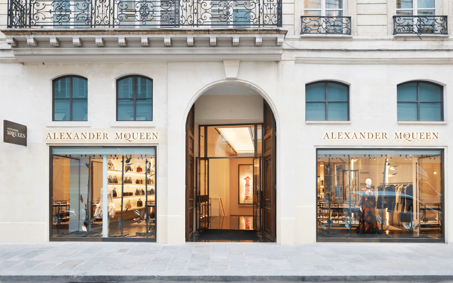 The Alexander McQueen storefront on Rue Saint-Honoré