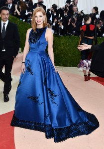 Jessica Chastain in Prada at met gala 2016