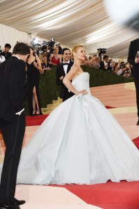 Claire Danes in Zac Posen with the designer.