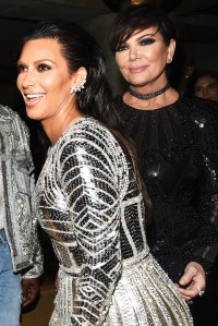 Kim Kardashian and Kris Jenner in Balmain at the brand’s after party.