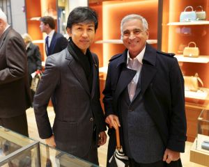 Nobu Torii and Alan Casden at Moynat and Daniel Arsham Boutique Cocktail Party