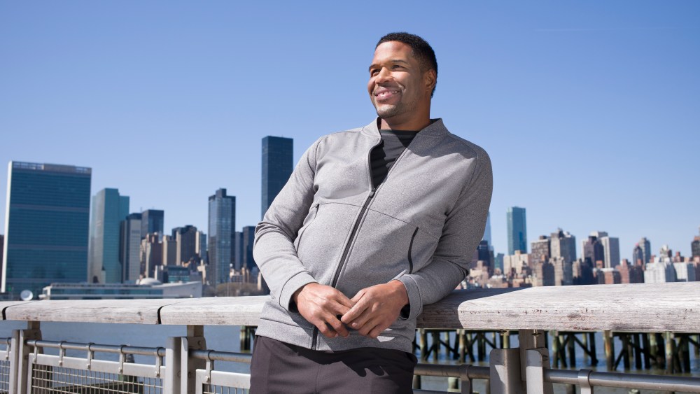 Michael Strahan wearing a look from line at J.C. Penney.