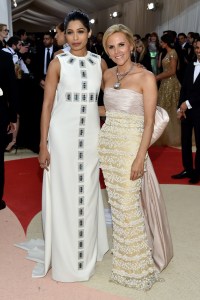 Frieda Pinto and Tory Burch at met gala 2016