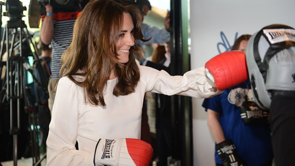 The Duchess of Cambridge dons a pair of boxing gloves