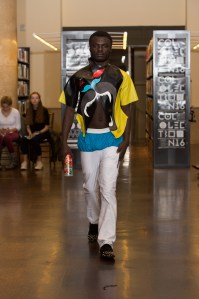 A look by Fred Mezidor, at the Rhode Island School of Design's 2016 Collection show.