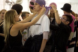Backstage at Sacai Men's Spring 2017