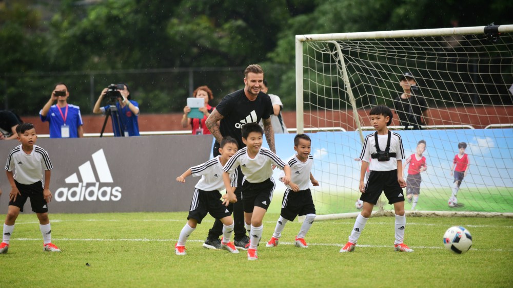 David Beckham is kicking it with Adidas in China