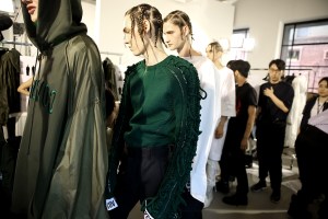 Backstage at Juun.J Men's Spring 2017