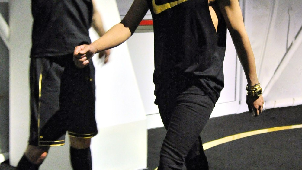 Olivier Rousteing takes a bow Balmain NikeLab