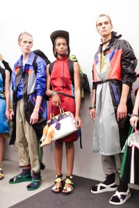 Backstage at Prada Men's Spring 2017
