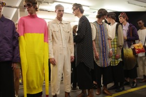 Backstage at J.W. Anderson Men's Spring 2017