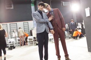 Backstage at Canali Men's Spring 2017