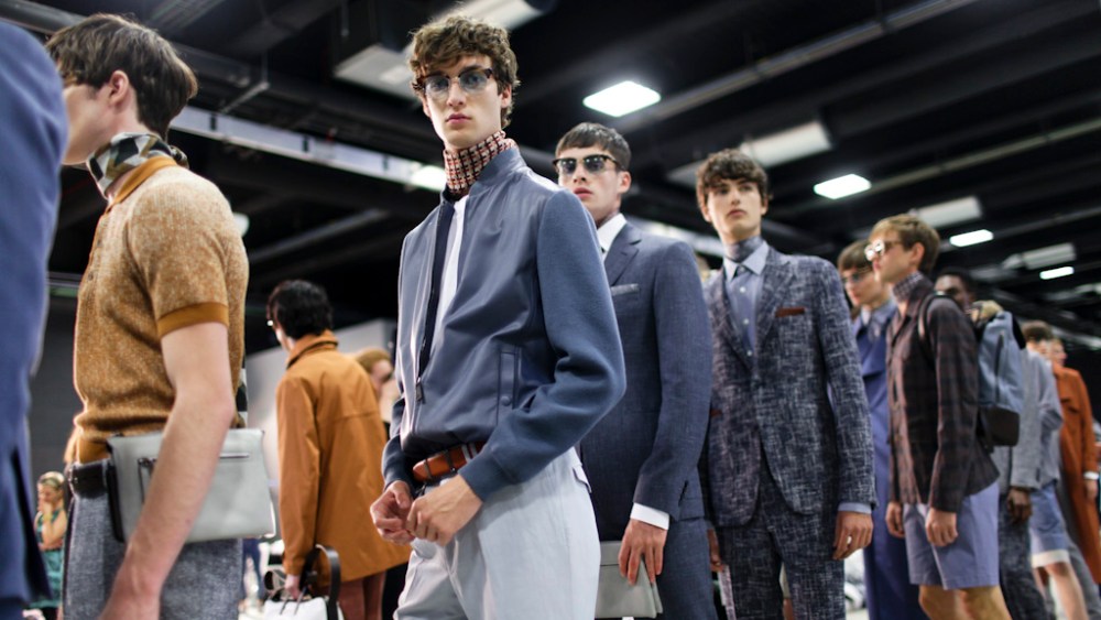Backstage at Canali Men's Spring 2017