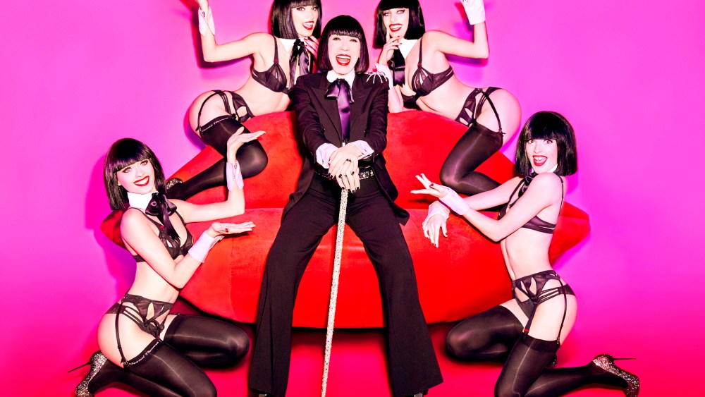 The poster of Chantal Thomass' 'Dessous Dessus' at the Crazy Horse