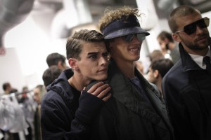 Backstage at Emporio Armani Men's Spring 2017