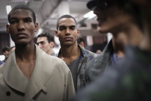 Backstage at Emporio Armani Men's Spring 2017