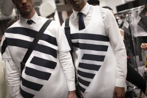 Backstage at Emporio Armani Men's Spring 2017