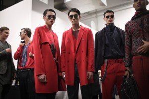 Backstage at Emporio Armani Men's Spring 2017