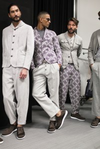 Backstage at Giorgio Armani Men's Spring 2017