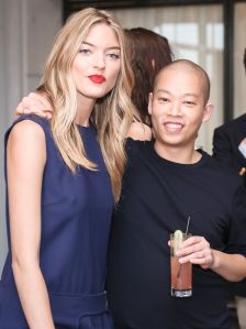 Martha Hunt and Jason Wu at the GREY Jason Wu launch dinner