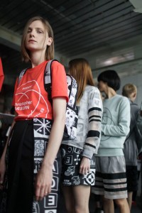 Backstage at Christopher Raeburn Men's Spring 2017