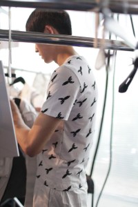 Backstage at Christopher Raeburn Men's Spring 2017
