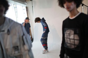 Backstage at Christopher Raeburn Men's Spring 2017