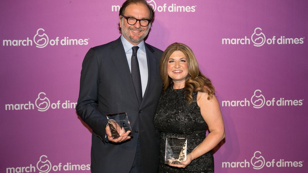 March of Dimes 2016 Spirit of Beauty Luncheon award recipients Nicolas Mirzayantz and Lori Singer.