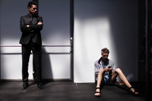 Backstage at Marni Men's Spring 2016
