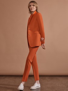 Gabriela Hearst modeling a look from the "Love" shoe collection