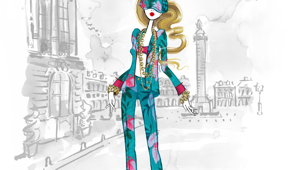 A sketch of the F.R.S. pajama for The Webster's corner at the Ritz Paris concept store