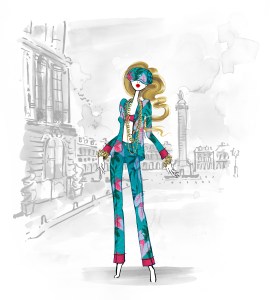 A sketch of the F.R.S. pajama for The Webster's corner at the Ritz Paris concept store