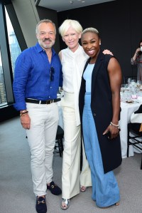 Graham Norton, Joanna Coles, and Cynthia Erivo