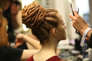 Backstage at Jean Paul Gaultier Couture Fall 2016