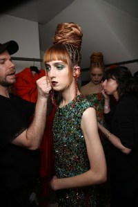 Backstage at Jean Paul Gaultier Couture Fall 2016