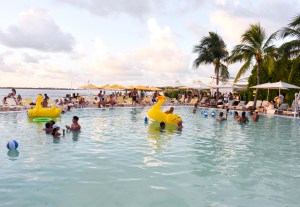 The scene at Mara Hoffman's BBQ pool party at the Standard Spa