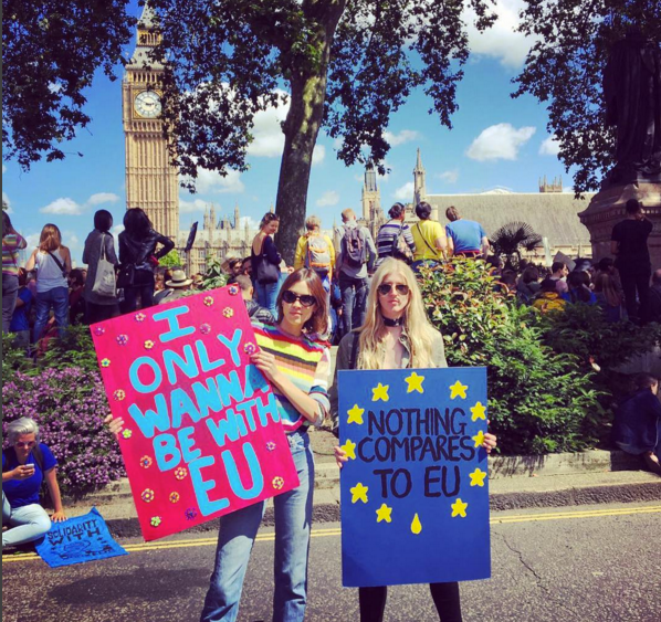 Alexa Chung EU Protest