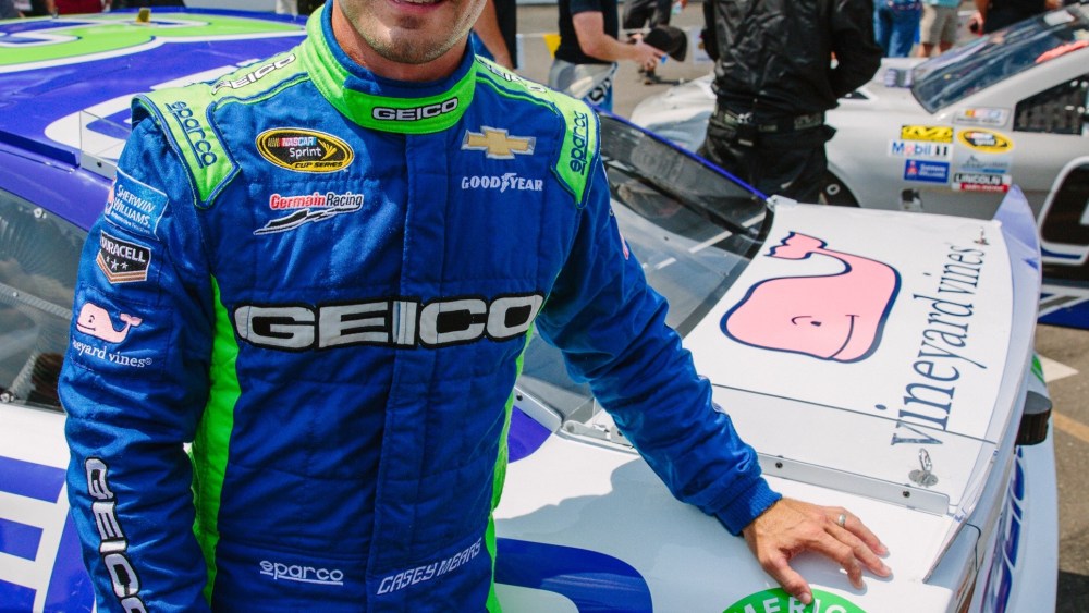 Casey Mears and his Vineyard Vines car.
